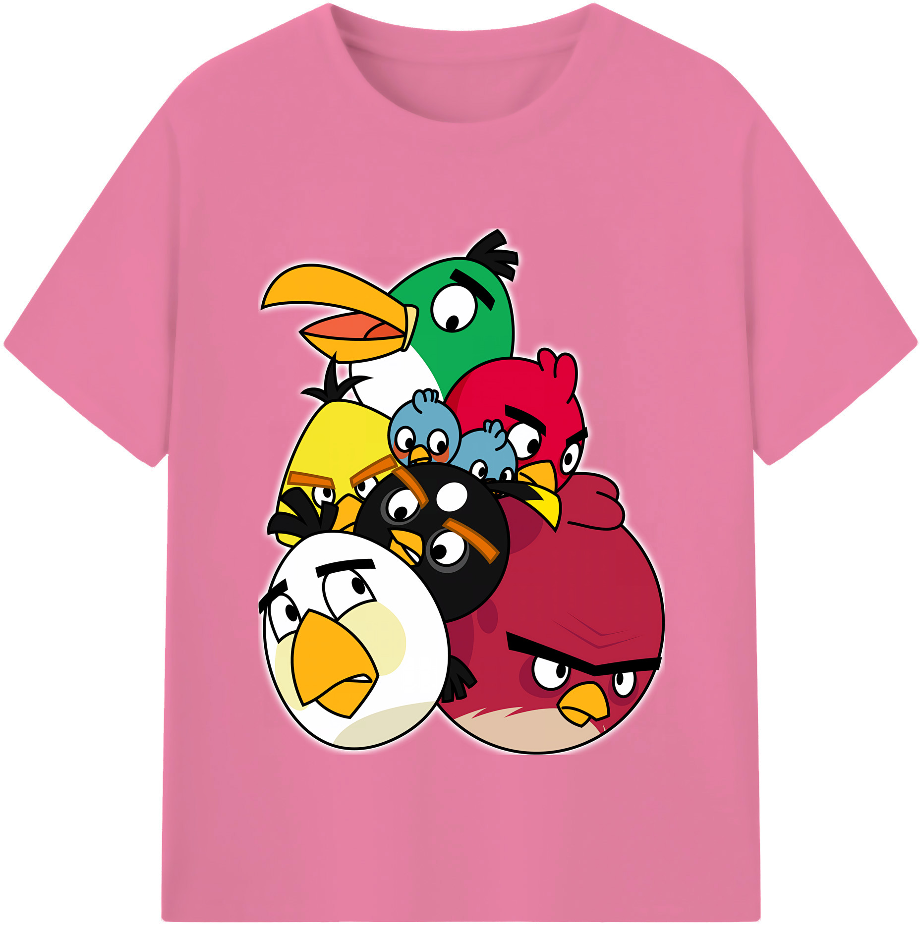 （画像用） Angry Birds アングリーバード 綿100％半袖Tシャツ（フロントプリント）